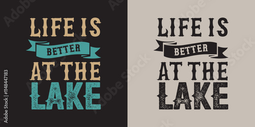 Life is Better at the lake Retro Vintage Kayaking T-shirt Design Typography vector design 
