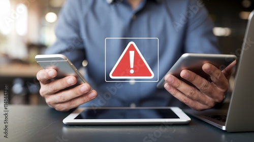 SMS Spam, Fake Text Message Phishing Scam Alert on Mobile Phone Screen