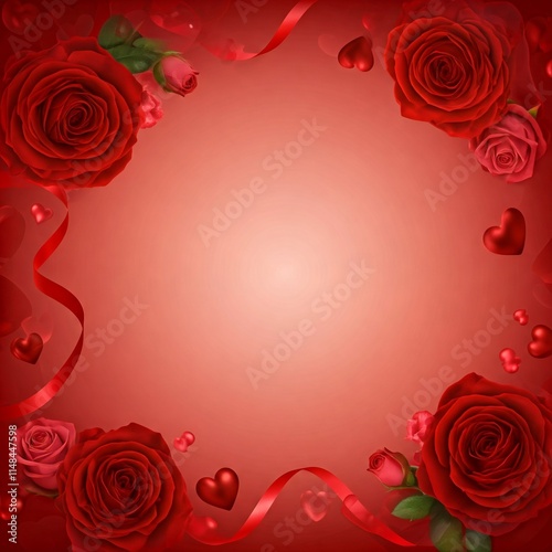 red roses frame