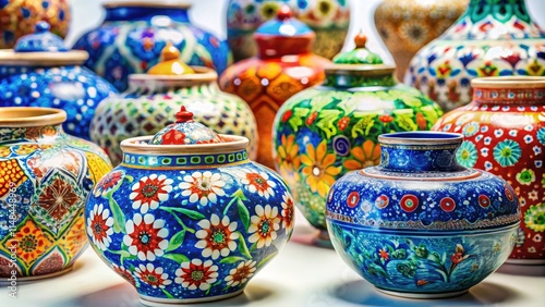 Elegant white pottery showcases intricate ceramic designs, a stunning display of artistry.