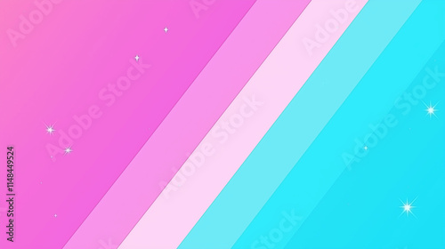 Vibrant Pink and Blue Diagonal Stripes with Glittery Sparkles for a Modern Design