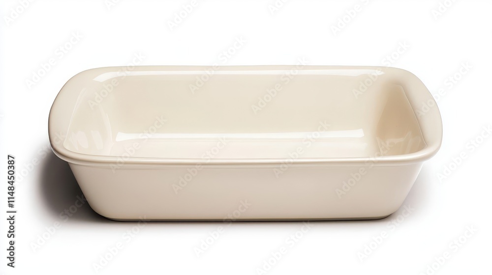 a ceramic baking dish, kitchenware, rectangular shape, glossy finish, isolated on white background a ceramic baking dish, kitchenware, rectangular shape, glossy finish, isolated on white background