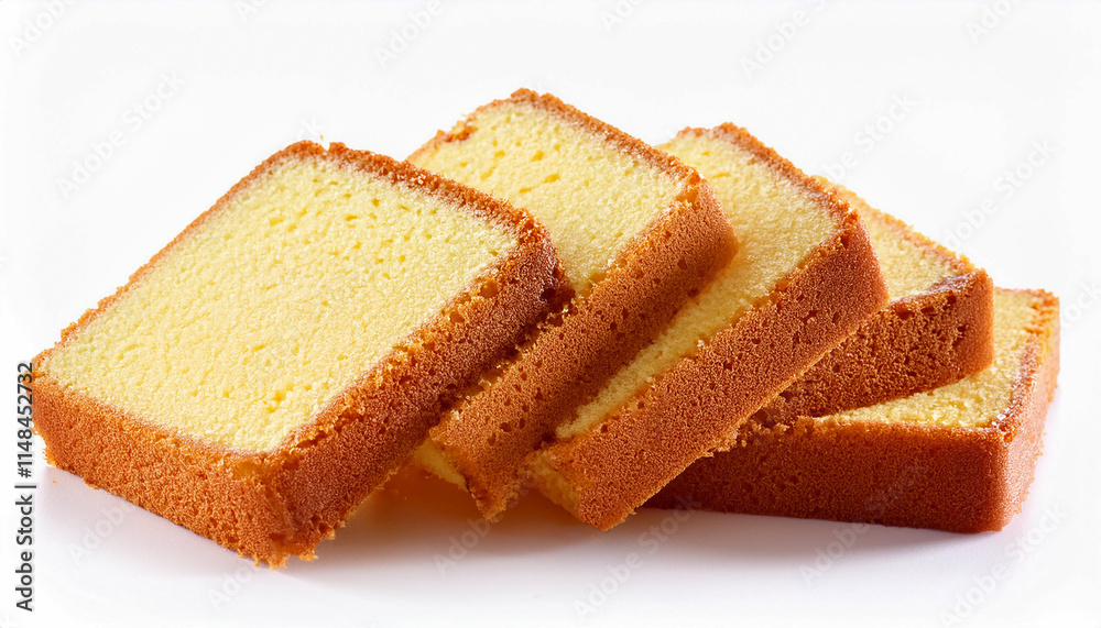Slices of baked sponge cake Slices of baked sponge cake