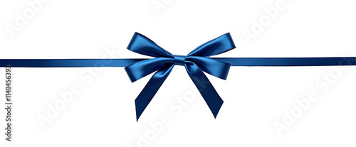 Wallpaper Mural Elegant navy blue satin ribbon bow, tied perfectly on a black background.  A symbol of celebration and gifting., cut out Torontodigital.ca