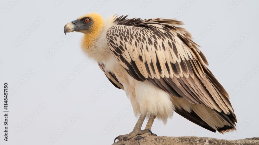 A majestic bearded vulture perched on a rock A majestic bearded vulture perched on a rock