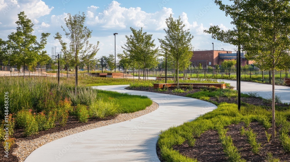 Walking trails in urban parks provide a connection to nature. Walking trails in urban parks provide a connection to nature.