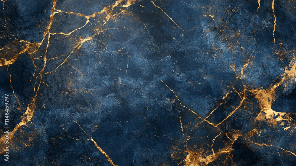 Dark blue and gold marbled texture suitable for backgrounds or design projects Dark blue and gold marbled texture suitable for backgrounds or design projects