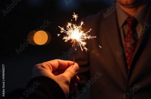 Hand Holding Sparkler.
