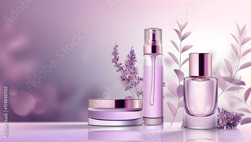 purple cosmetic for beauty brand perfume