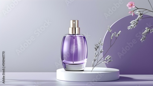purple cosmetic for beauty brand perfume