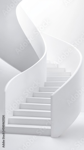 White spiral staircase interior