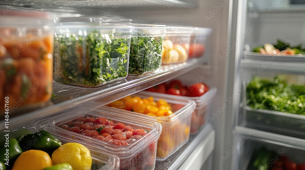 Organizing fresh produce kitchen refrigerator interior shot domestic environment close-up view high-quality concept Organizing fresh produce kitchen refrigerator interior shot domestic environment close-up view high-quality concept