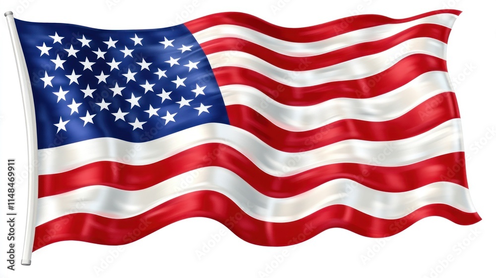 A waving American flag with detailed stars and stripes on a transparent PNG background, perfect for banners, cards, and web design templates. A waving American flag with detailed stars and stripes on a transparent PNG background, perfect for banners, cards, and web design templates.