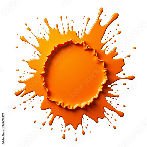 Bright yellow paint splatter on black background