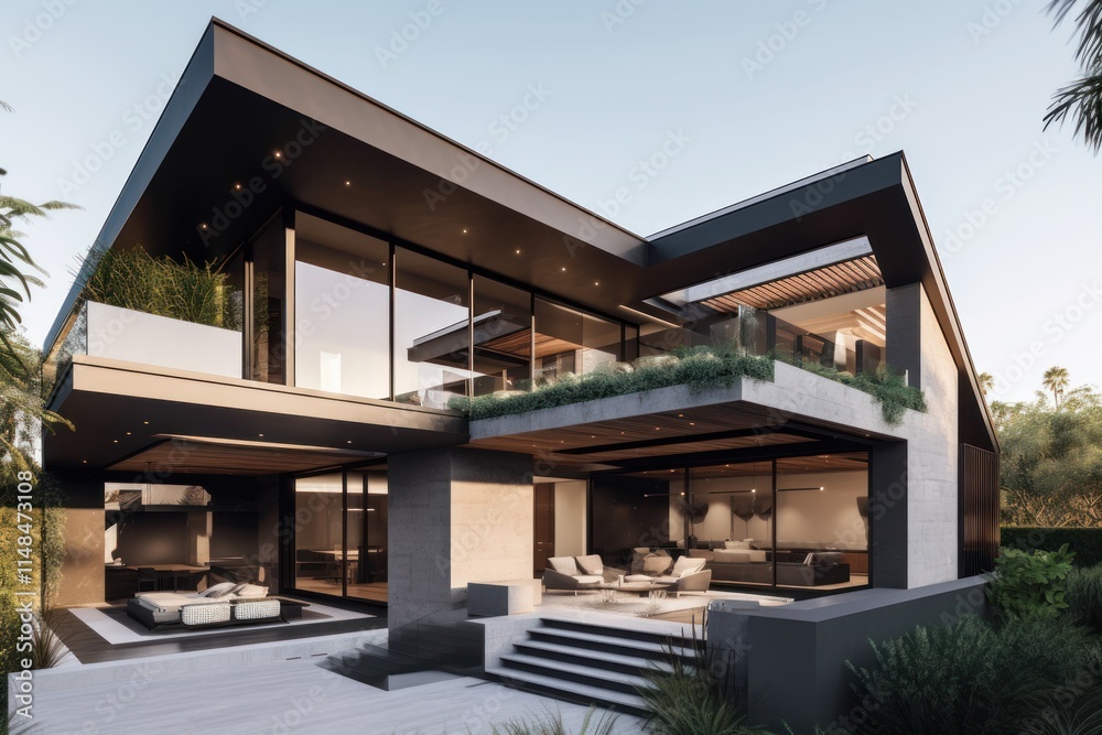Modern Luxury Home Architectural Design With Outdoor Patio Modern Luxury Home Architectural Design With Outdoor Patio