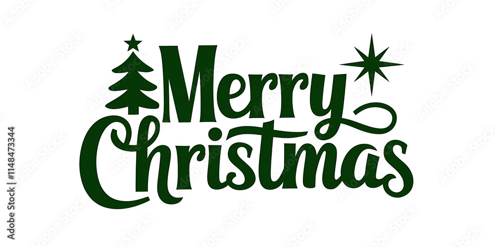 Fototapeta premium A cutout png design asset of a Christmas sign on a white background