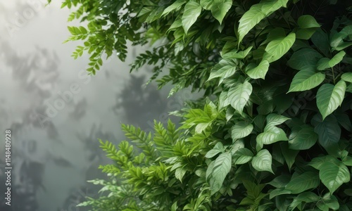 Vibrant green foliage, textured leaf background, park, texture photo