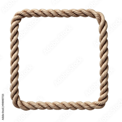Obraz na płótnie A cream rope square frame on a black background w salonie