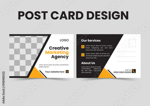  marketing agency or corporate business postcard template
