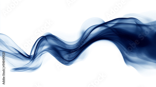 Wallpaper Mural Dynamic blue smoke flowing gracefully across a white background showcasing fluid movement and elegance Torontodigital.ca