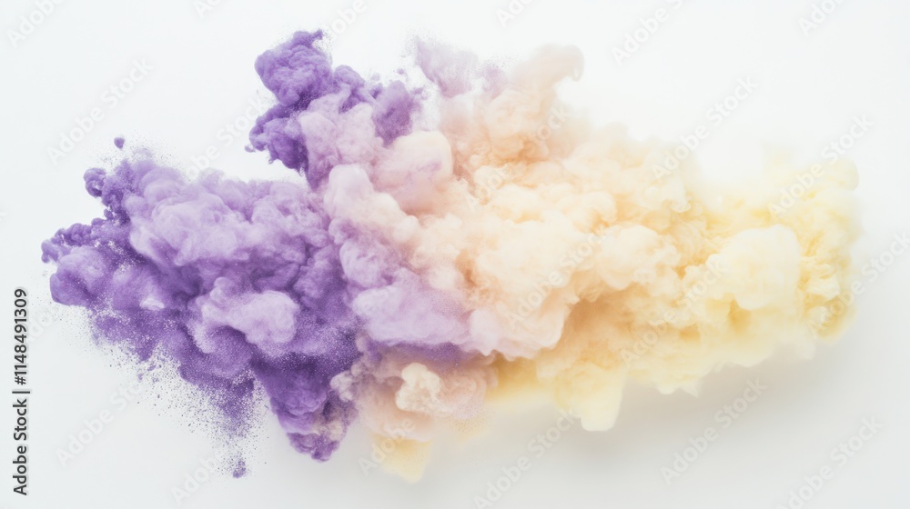 Fototapeta premium Purple and Yellow Powder Cloud Explosion