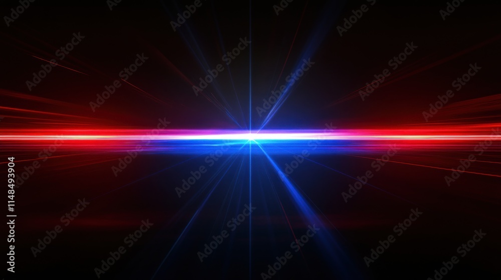 Obraz premium Abstract Red and Blue Light Burst
