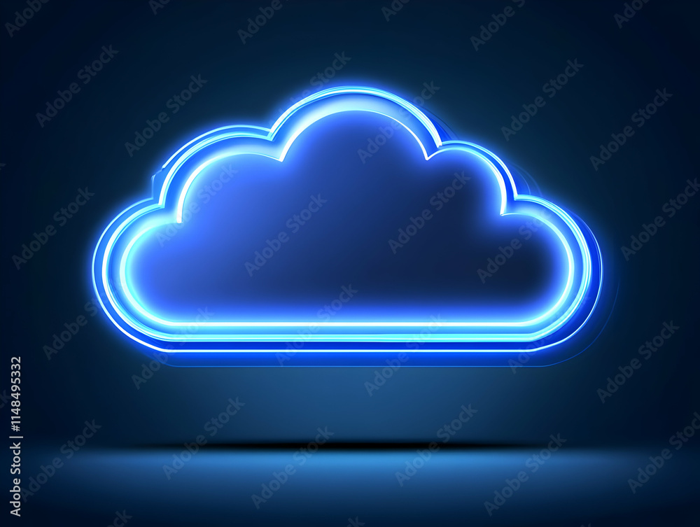 Neon Cloud 3D Illustration Neon Cloud 3D Illustration