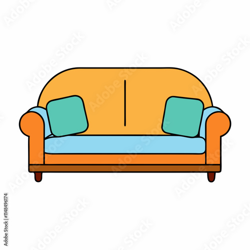 sofa and pillows