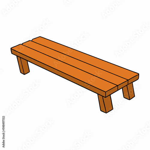 wooden bench isolated on white