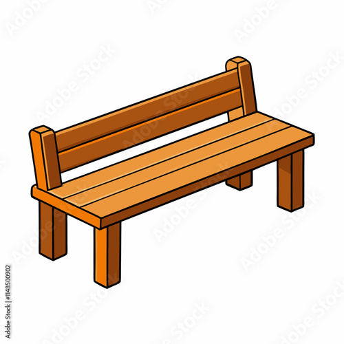 wooden bench isolated on white