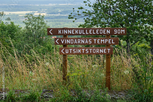 Trip to Kinnekulle in Sweden Skaraborg on a rainy summer day in July photo