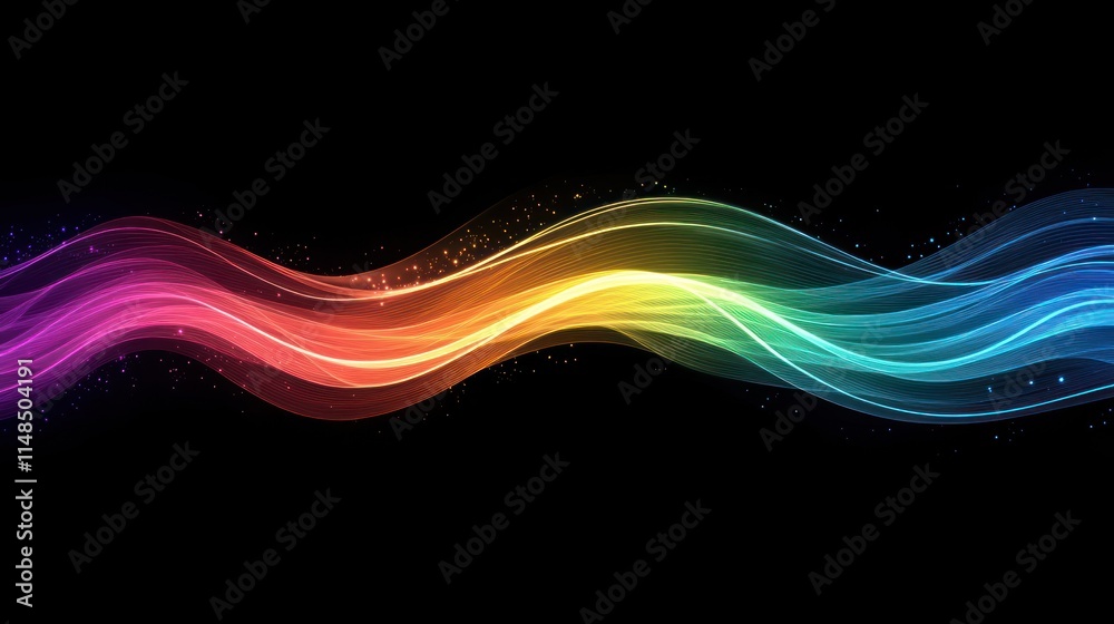 Obraz premium Vibrant Rainbow Swirl Abstract Design Background