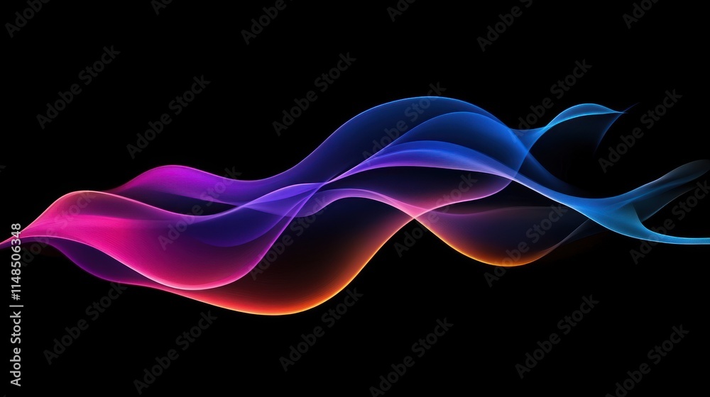 Obraz premium Abstract Colorful Waves Flowing Dark Background