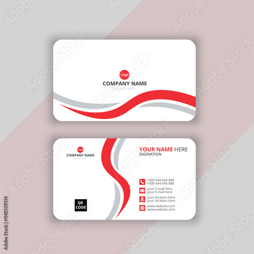 Red Business card design template