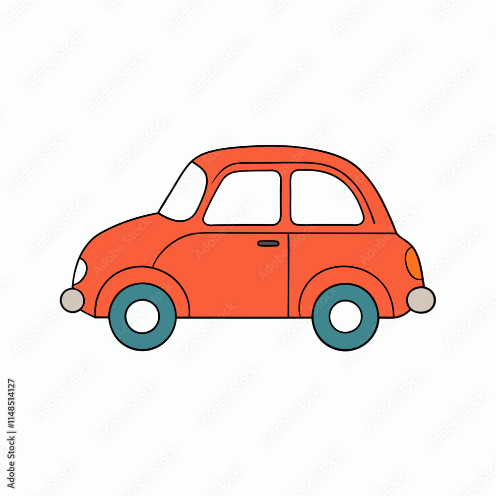 Cute Cartoon Car Vector illustration style Design Cute Cartoon Car Vector illustration style Design