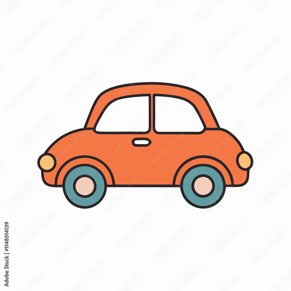 Cute Cartoon Car Vector illustration style Design Cute Cartoon Car Vector illustration style Design