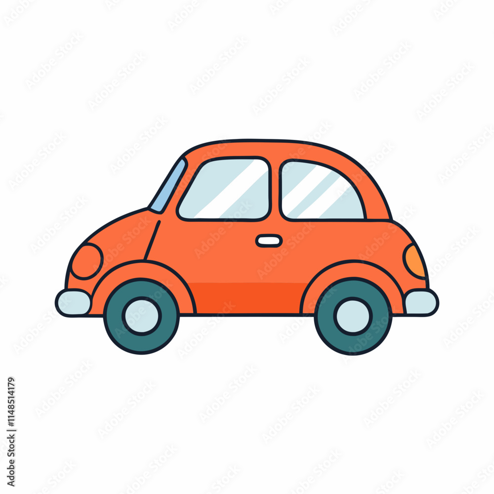 Cute Cartoon Car Vector illustration style Design