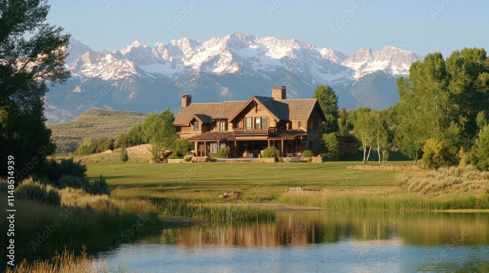 Mountain View Luxury Log Home Lakeside Setting Mountain View Luxury Log Home Lakeside Setting