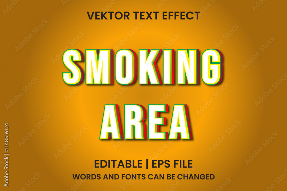 Fototapeta premium editable smoking area text effect