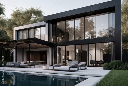 Modern Minimalist Home With Pool And Expansive Windows