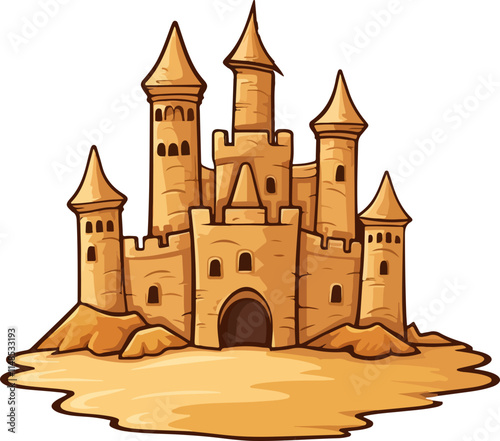 Cartoon Sandcastle Illustration