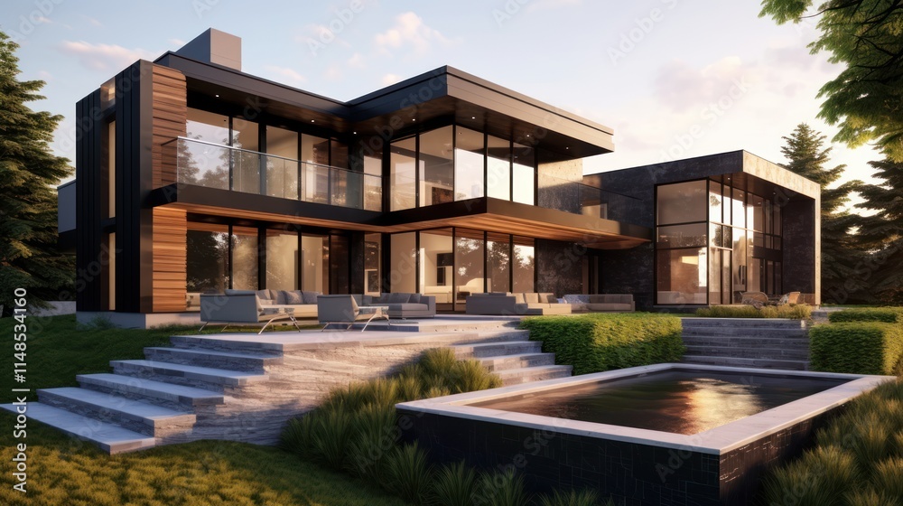 Modern Luxury Home With Pool And Landscaping Modern Luxury Home With Pool And Landscaping