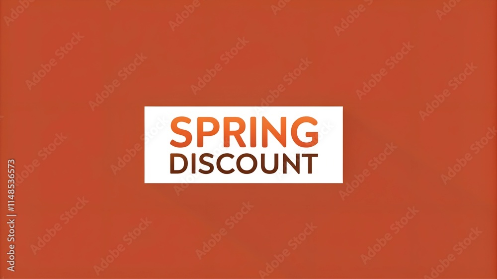 Spring discount banner on vibrant orange background Spring discount banner on vibrant orange background