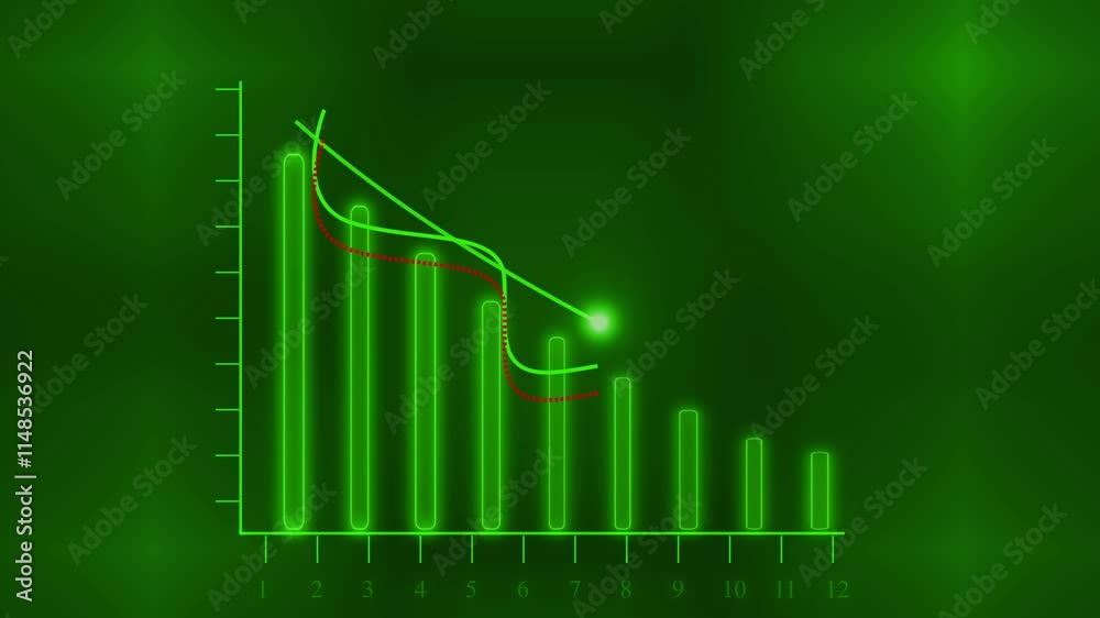 Glowing neon business graphic cyan icon animation .Business graphs show the growth of different organizations. Glowing neon business graphic cyan icon animation .Business graphs show the growth of different organizations.