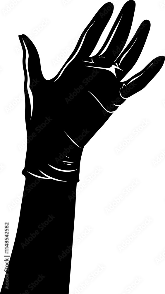 Stylized Black Glove Illustration Stylized Black Glove Illustration