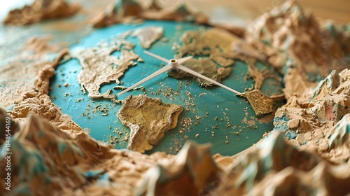 Earth overshoot day is symbolized by an earthen sandy timepiece photo