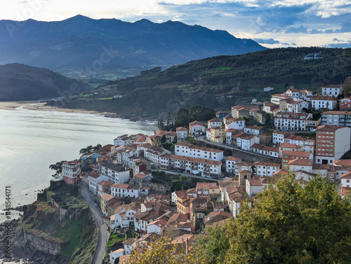 Lastres fishing village and beach, Asturias, Spain, Europe photo