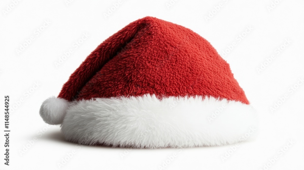 Red Santa hat with white fur trim isolated on white. (2) Red Santa hat with white fur trim isolated on white. (2)