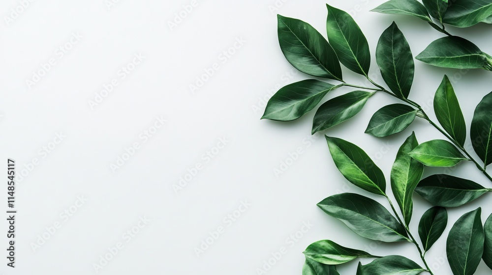 A collection of green leaves, nature, background arranged on a light, background, elegant background, emphasizing nature's beauty. A collection of green leaves, nature, background arranged on a light, background, elegant background, emphasizing nature's beauty.