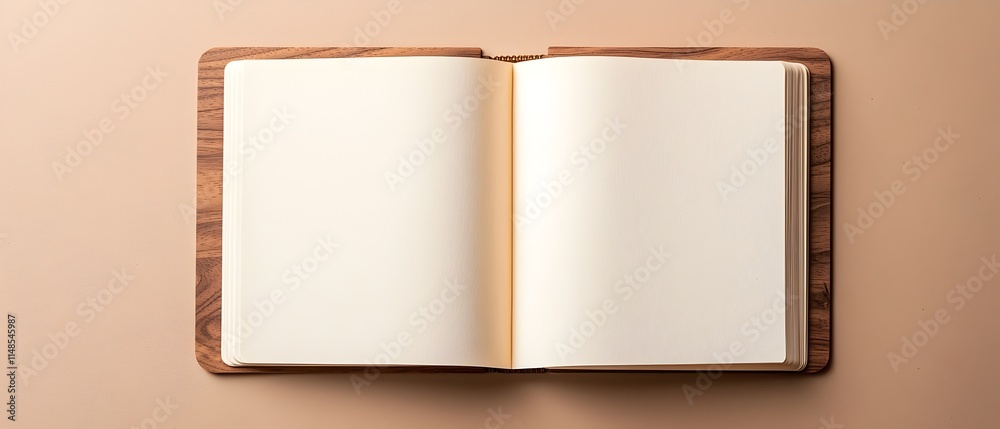 Fototapeta premium A book is open to a blank page